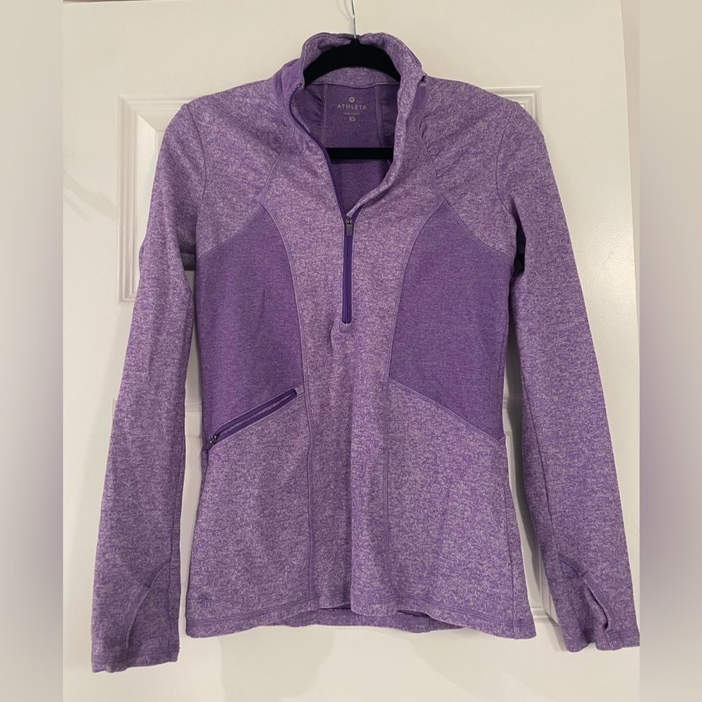 Athleta Purple Quarter-Zip Pullover, size XS - Picture 1 of 7